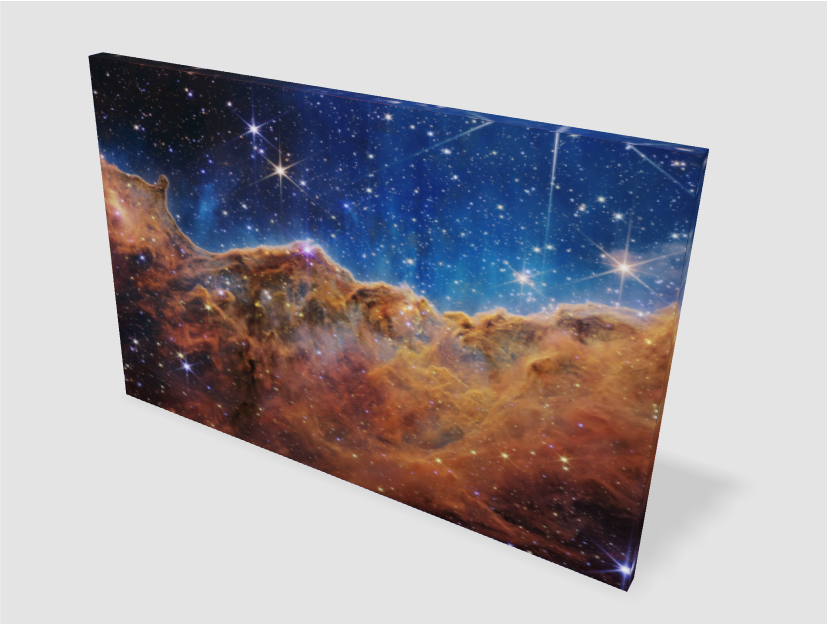 “Cosmic Cliffs” in the Carina Nebula (NIRCam Image), 12x18 stretched canvas